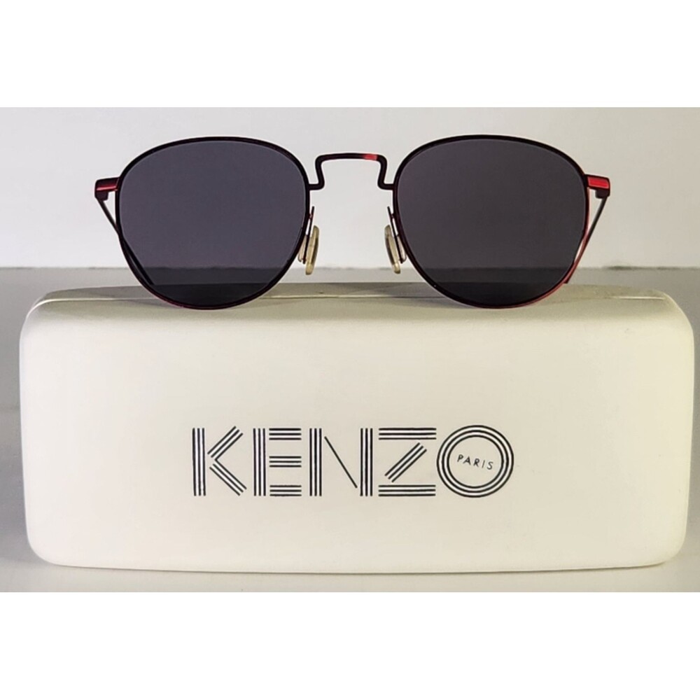 Kenzo Sunglasses KZ 5118 Metallic Red Made In France Lightweight Metal Frames